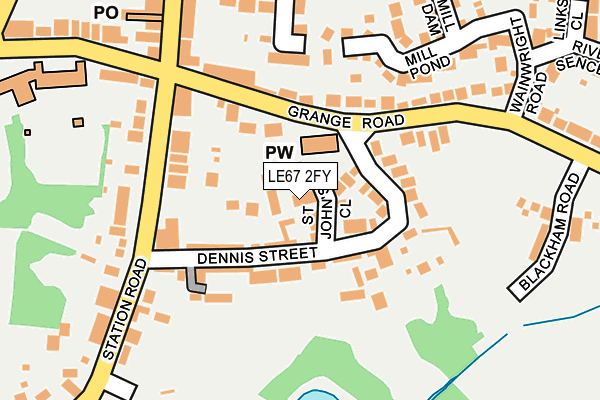 LE67 2FY map - OS OpenMap – Local (Ordnance Survey)