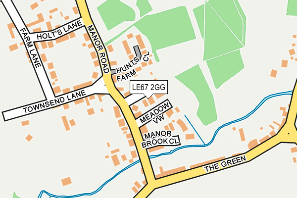 LE67 2GG map - OS OpenMap – Local (Ordnance Survey)
