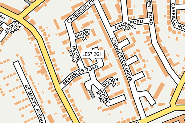 LE67 2GH map - OS OpenMap – Local (Ordnance Survey)