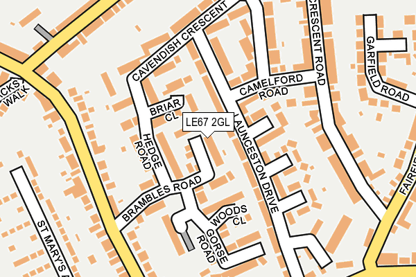 LE67 2GL map - OS OpenMap – Local (Ordnance Survey)