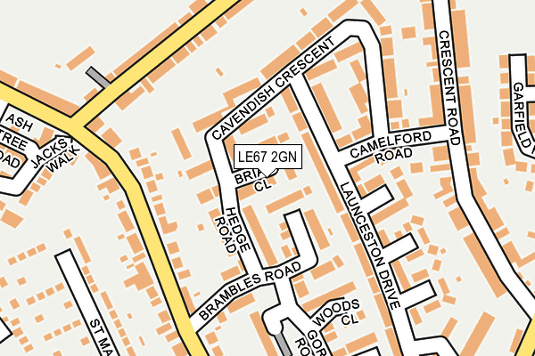 LE67 2GN map - OS OpenMap – Local (Ordnance Survey)