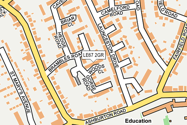 LE67 2GR map - OS OpenMap – Local (Ordnance Survey)