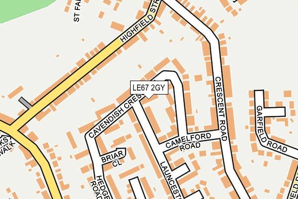 LE67 2GY map - OS OpenMap – Local (Ordnance Survey)