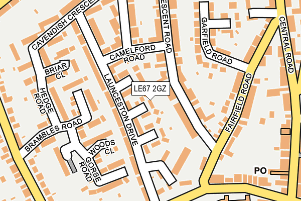 LE67 2GZ map - OS OpenMap – Local (Ordnance Survey)