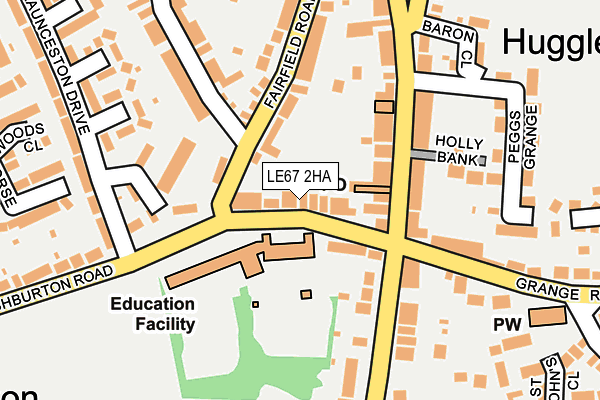LE67 2HA map - OS OpenMap – Local (Ordnance Survey)
