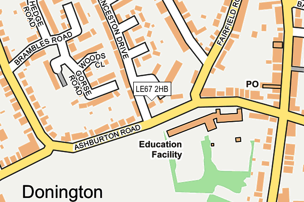 LE67 2HB map - OS OpenMap – Local (Ordnance Survey)
