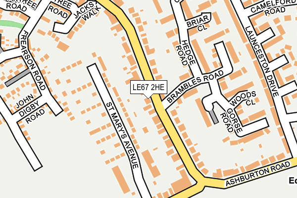 LE67 2HE map - OS OpenMap – Local (Ordnance Survey)