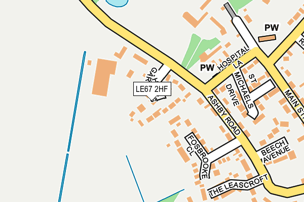 LE67 2HF map - OS OpenMap – Local (Ordnance Survey)