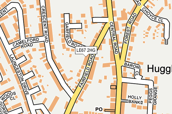 LE67 2HG map - OS OpenMap – Local (Ordnance Survey)