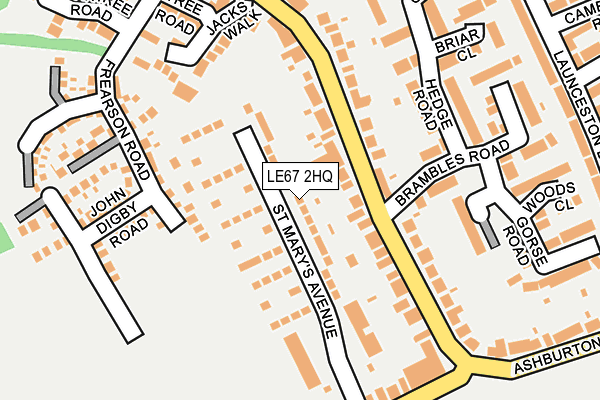 LE67 2HQ map - OS OpenMap – Local (Ordnance Survey)