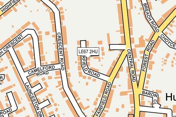 LE67 2HU map - OS OpenMap – Local (Ordnance Survey)