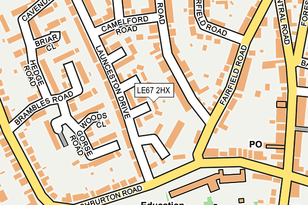 LE67 2HX map - OS OpenMap – Local (Ordnance Survey)