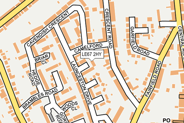 LE67 2HY map - OS OpenMap – Local (Ordnance Survey)