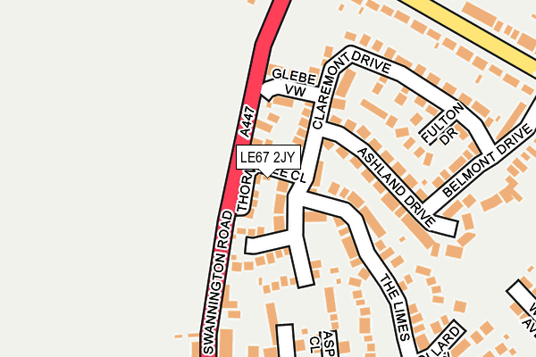 LE67 2JY map - OS OpenMap – Local (Ordnance Survey)