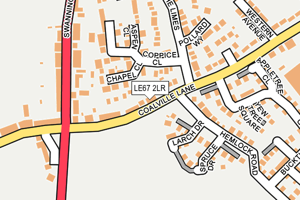 LE67 2LR map - OS OpenMap – Local (Ordnance Survey)