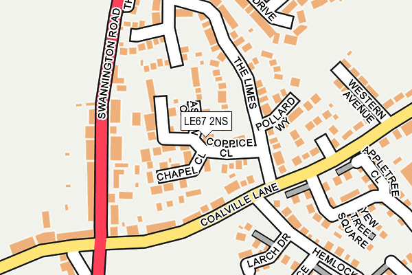 LE67 2NS map - OS OpenMap – Local (Ordnance Survey)