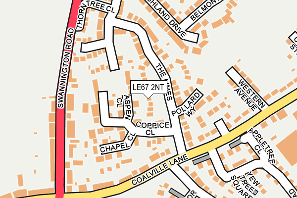 LE67 2NT map - OS OpenMap – Local (Ordnance Survey)