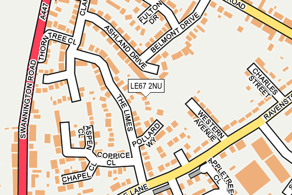 LE67 2NU map - OS OpenMap – Local (Ordnance Survey)