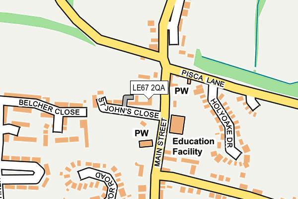 LE67 2QA map - OS OpenMap – Local (Ordnance Survey)