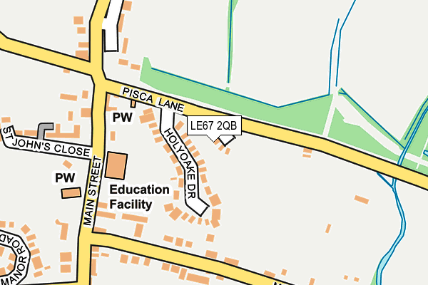 LE67 2QB map - OS OpenMap – Local (Ordnance Survey)