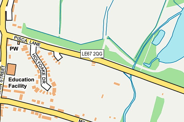 LE67 2QG map - OS OpenMap – Local (Ordnance Survey)