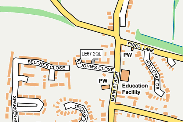 LE67 2QL map - OS OpenMap – Local (Ordnance Survey)