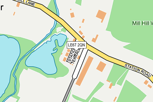 LE67 2QN map - OS OpenMap – Local (Ordnance Survey)