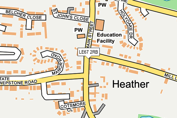 LE67 2RB map - OS OpenMap – Local (Ordnance Survey)