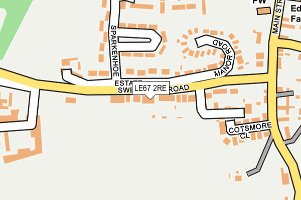 LE67 2RE map - OS OpenMap – Local (Ordnance Survey)