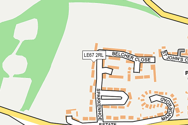 LE67 2RL map - OS OpenMap – Local (Ordnance Survey)