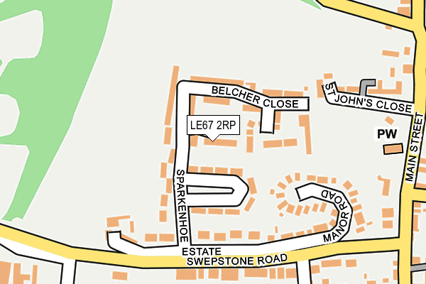 LE67 2RP map - OS OpenMap – Local (Ordnance Survey)