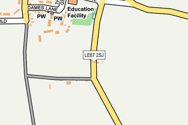 LE67 2SJ map - OS OpenMap – Local (Ordnance Survey)