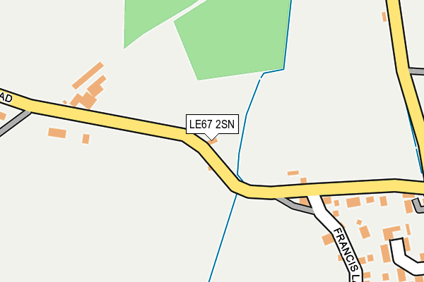 LE67 2SN map - OS OpenMap – Local (Ordnance Survey)