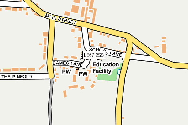 LE67 2SS map - OS OpenMap – Local (Ordnance Survey)