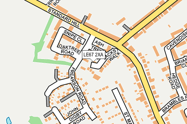 LE67 2XA map - OS OpenMap – Local (Ordnance Survey)