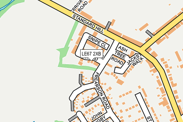 LE67 2XB map - OS OpenMap – Local (Ordnance Survey)