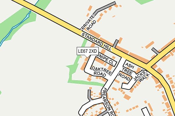 LE67 2XD map - OS OpenMap – Local (Ordnance Survey)