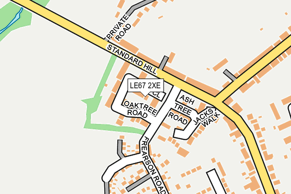 LE67 2XE map - OS OpenMap – Local (Ordnance Survey)