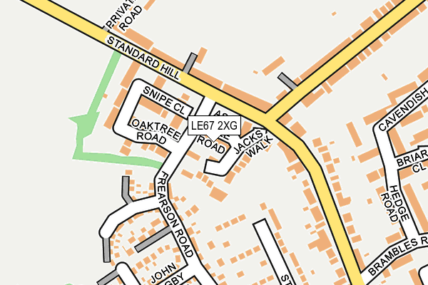 LE67 2XG map - OS OpenMap – Local (Ordnance Survey)