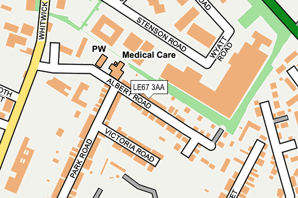LE67 3AA map - OS OpenMap – Local (Ordnance Survey)