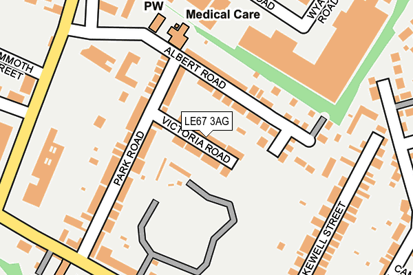 LE67 3AG map - OS OpenMap – Local (Ordnance Survey)