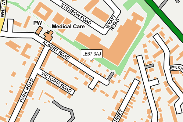 LE67 3AJ map - OS OpenMap – Local (Ordnance Survey)