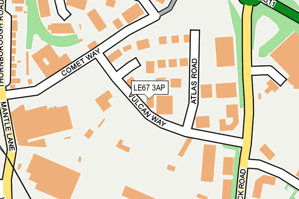 LE67 3AP map - OS OpenMap – Local (Ordnance Survey)