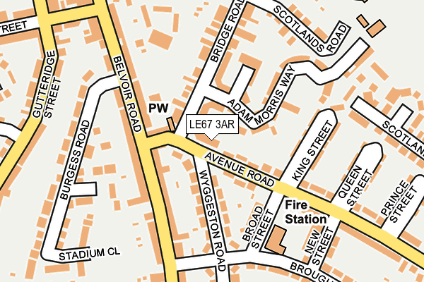 LE67 3AR map - OS OpenMap – Local (Ordnance Survey)