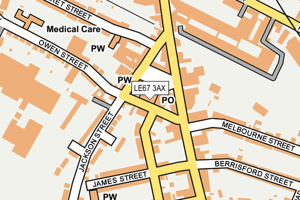LE67 3AX map - OS OpenMap – Local (Ordnance Survey)