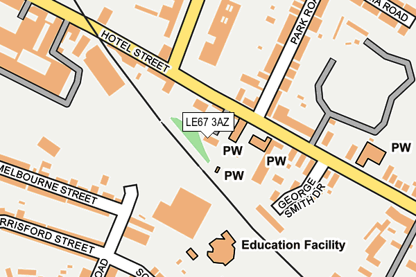LE67 3AZ map - OS OpenMap – Local (Ordnance Survey)
