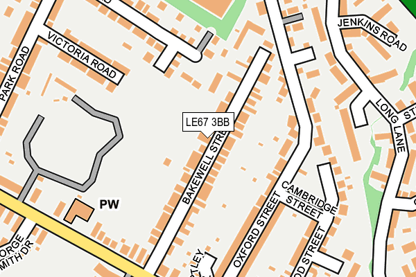 LE67 3BB map - OS OpenMap – Local (Ordnance Survey)