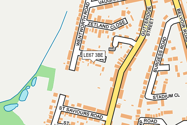 LE67 3BE map - OS OpenMap – Local (Ordnance Survey)