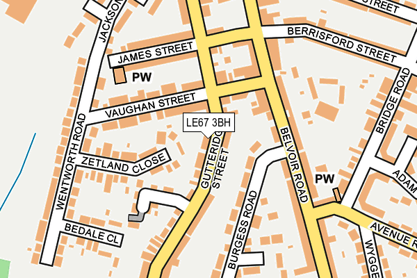 LE67 3BH map - OS OpenMap – Local (Ordnance Survey)