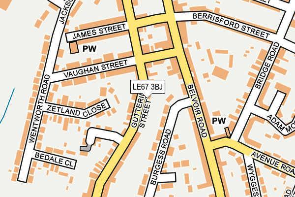LE67 3BJ map - OS OpenMap – Local (Ordnance Survey)